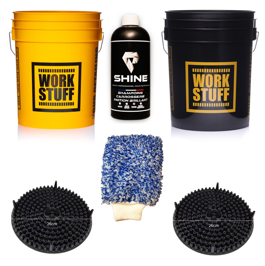 lavage automobile detailing méthode deux seaux gant microfibre